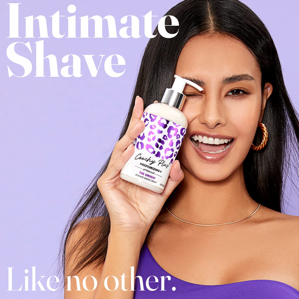 IntiMD Coochy Plus cream application demonstrates smooth glide for bikini line shaving.