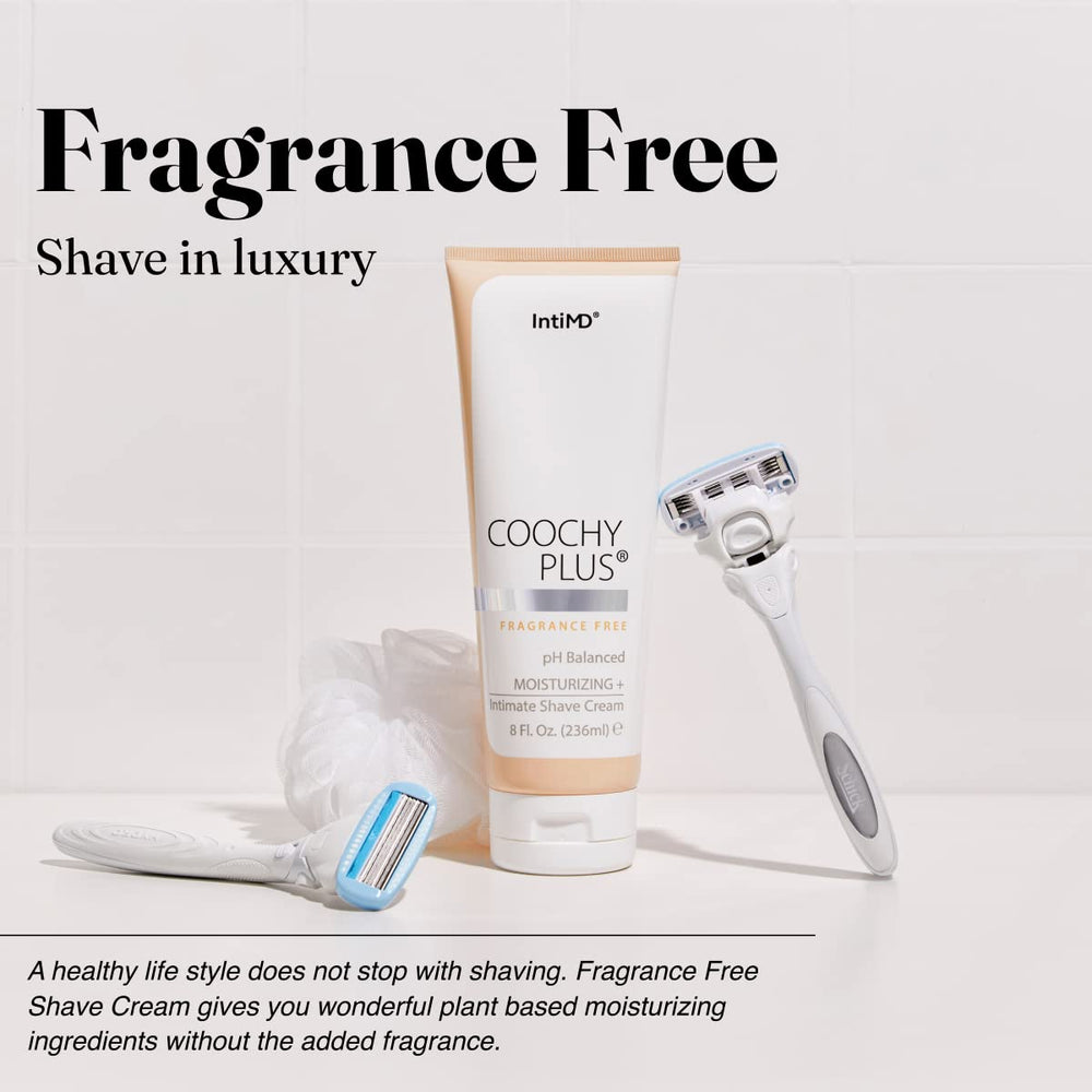 IntiMD Coochy Plus product shot emphasizing skin-safe care for all skin types.