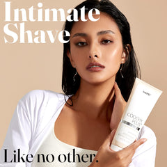 IntiMD Coochy Plus fragrance-free tube close-up highlights creamy, fragrance-free formula for intimate areas.