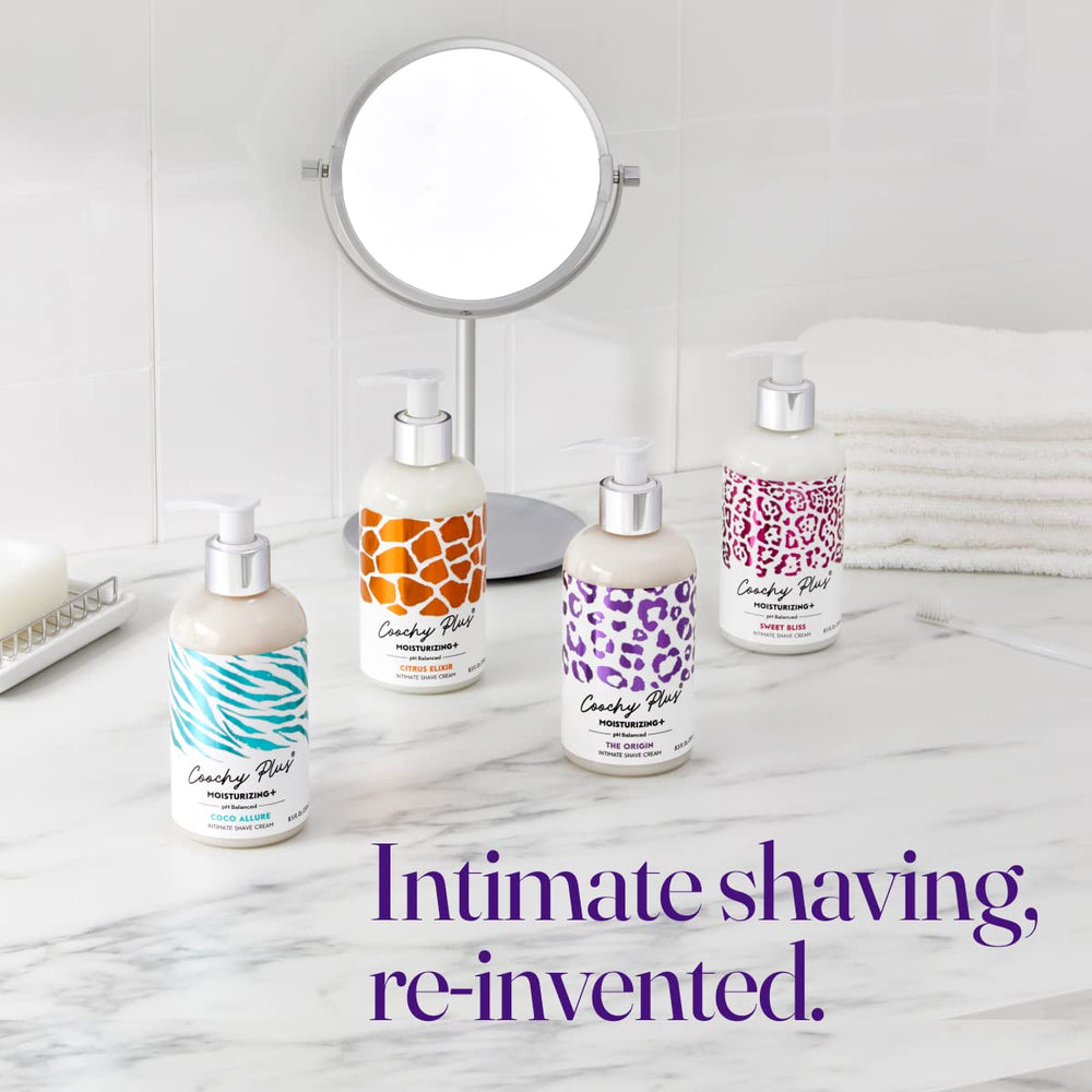 IntiMD Coochy Plus pH balance chart illustrating skin-friendly range.
