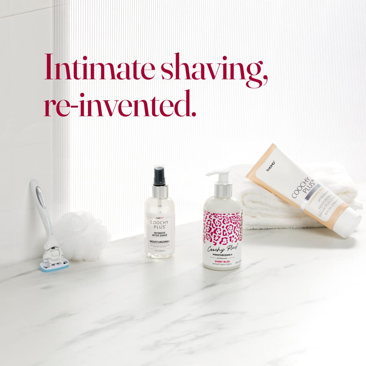 IntiMD Coochy Plus pH-balanced formula supports balanced intimate skin and a fresh feel.