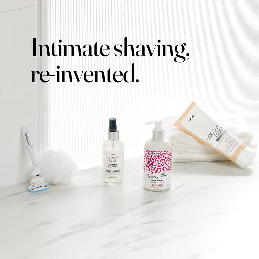 IntiMD Coochy Plus smooth shave result shows close shave without irritation.