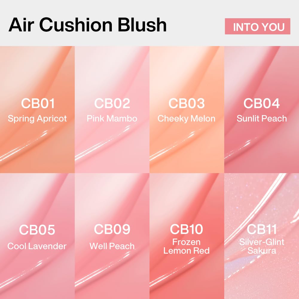 INTO YOU Pigmented liquid blush demonstrates buildable color on cheeks and eyes.