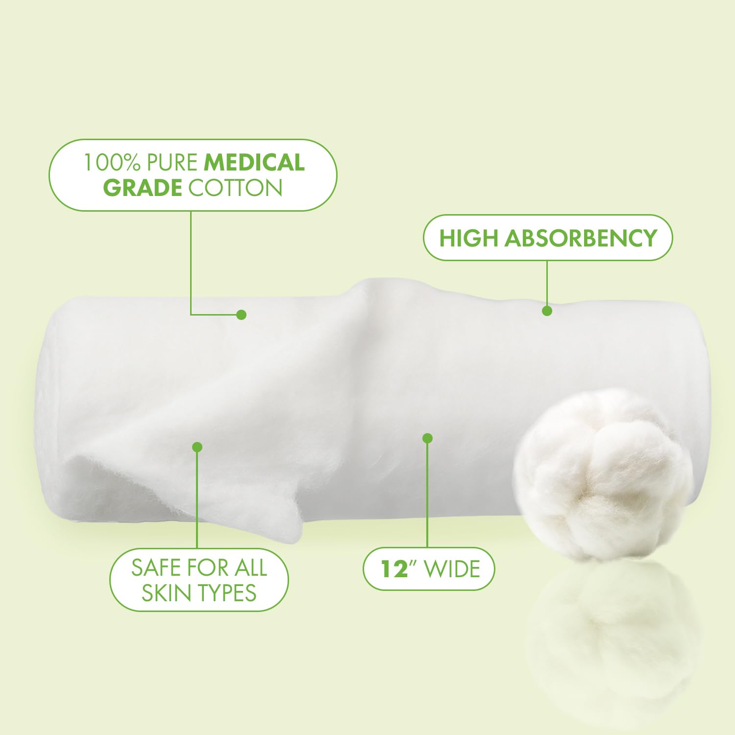 Intrinsics cotton roll coil closeup demonstrates strong lint-free material ideal for facial and waxing uses.