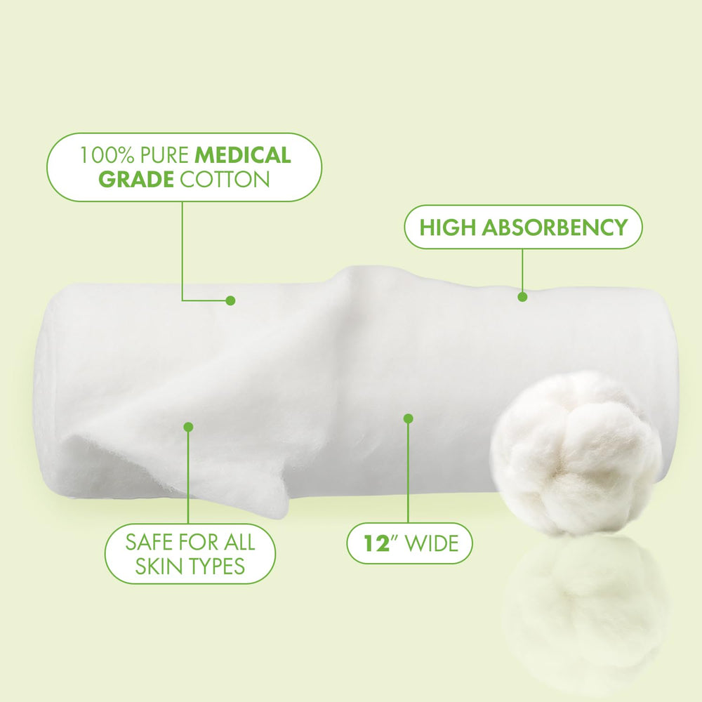 Intrinsics cotton roll coil closeup demonstrates strong lint-free material ideal for facial and waxing uses.