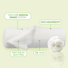 Intrinsics cotton roll coil closeup demonstrates strong lint-free material ideal for facial and waxing uses.