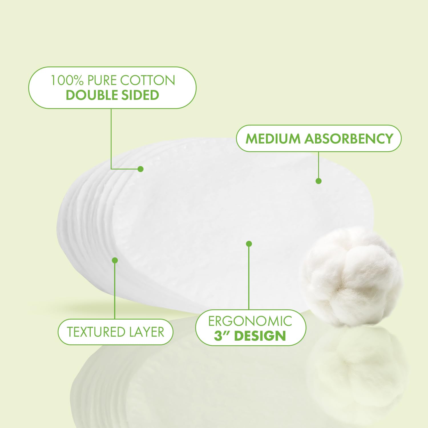 Intrinsics Premium Cotton Ovals used wet or dry for versatile cleansing.