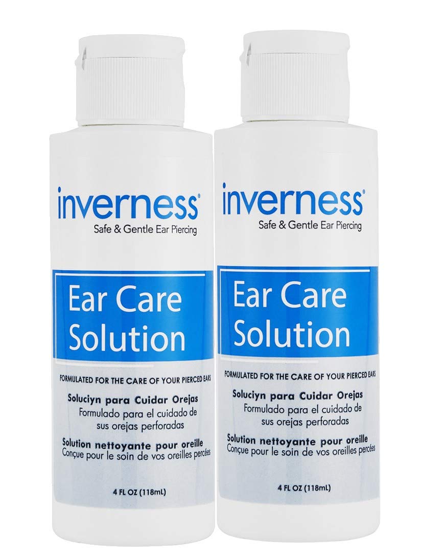 Inverness After Piercing Ear Care two-pack bottles front view for easy daily use