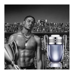 Invictus deodorant spray back label with authenticity information.