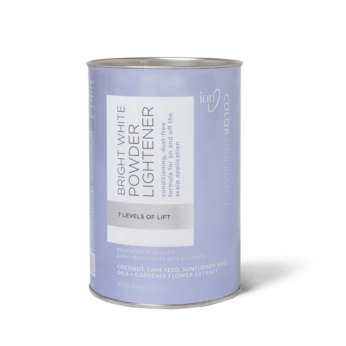 Ion Bright White Powder Lightener packaging shown for clean, mess-free professional use.