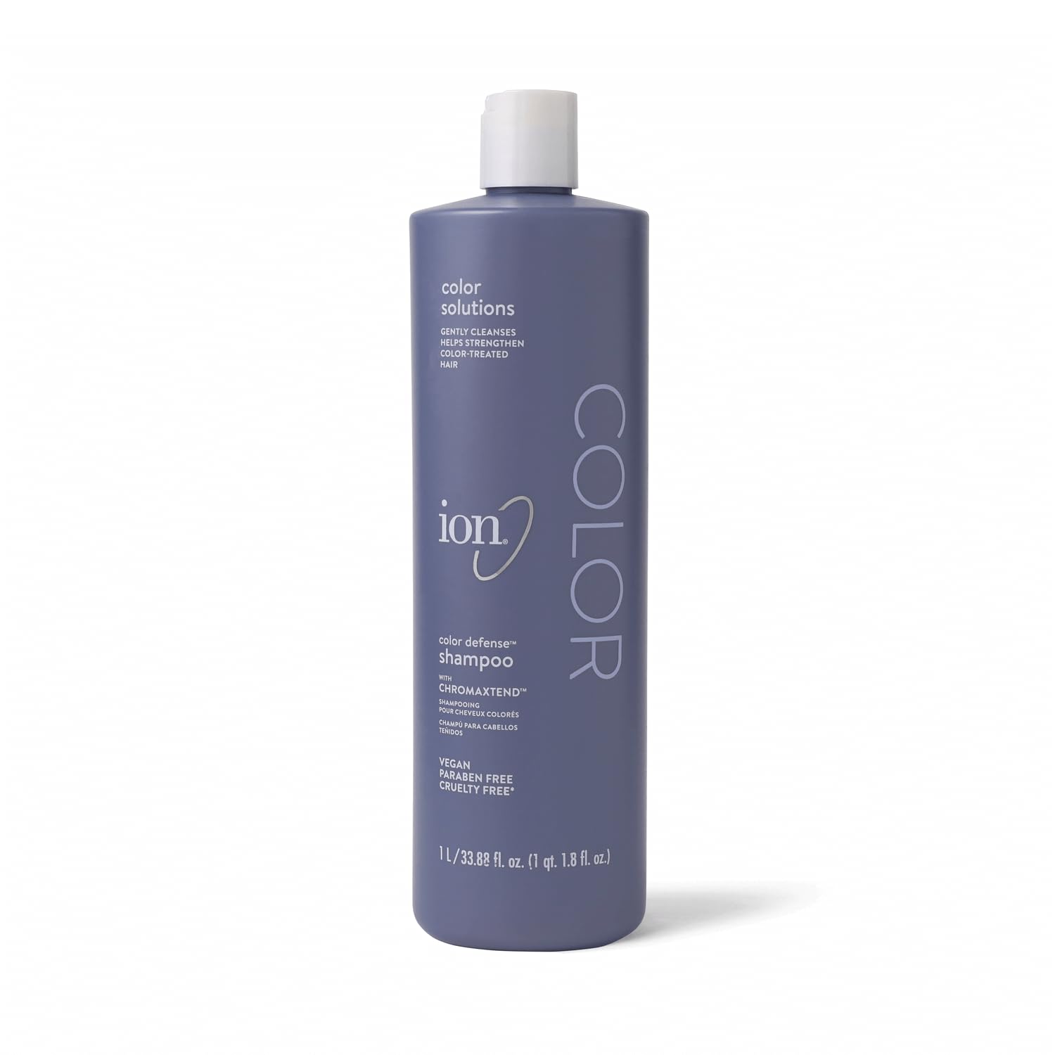 Ion Color Defense Shampoo bottle close-up showcasing color-safe care