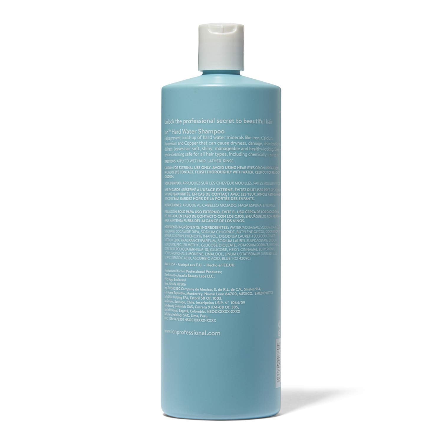 Ion Purifying Solutions hard water shampoo hair-lather cleanses to enhance shine and manageability