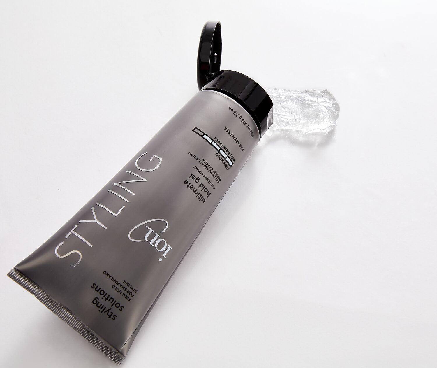 Ion Styling Solutions Ultimate Hold Gel adds shine and volume for a polished finish.