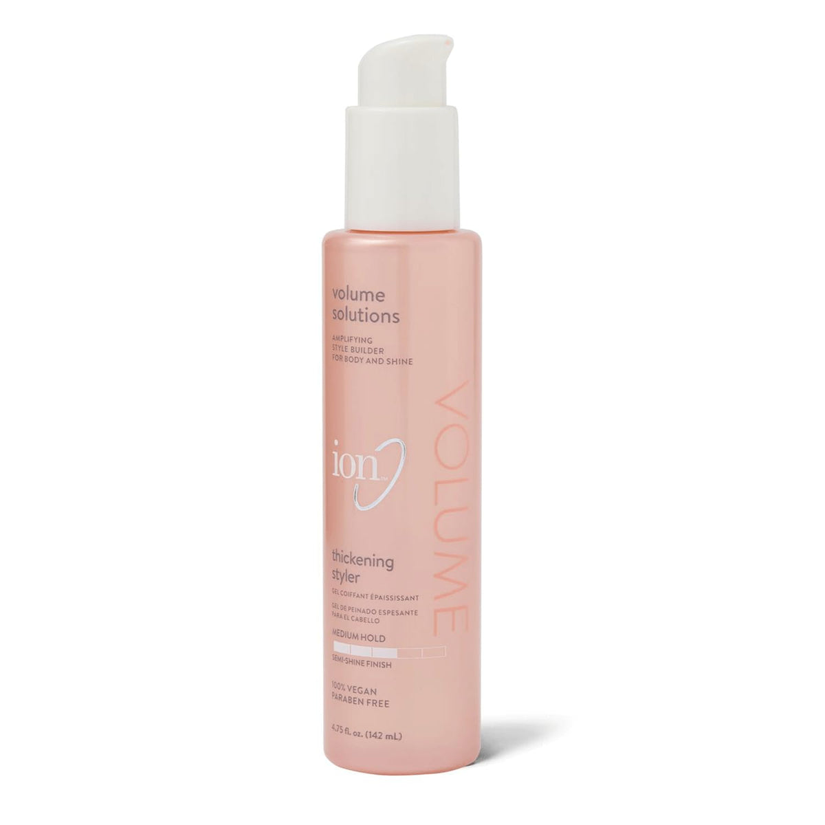 ion Thickening Styler bottle demonstrates a lightweight natural hold
