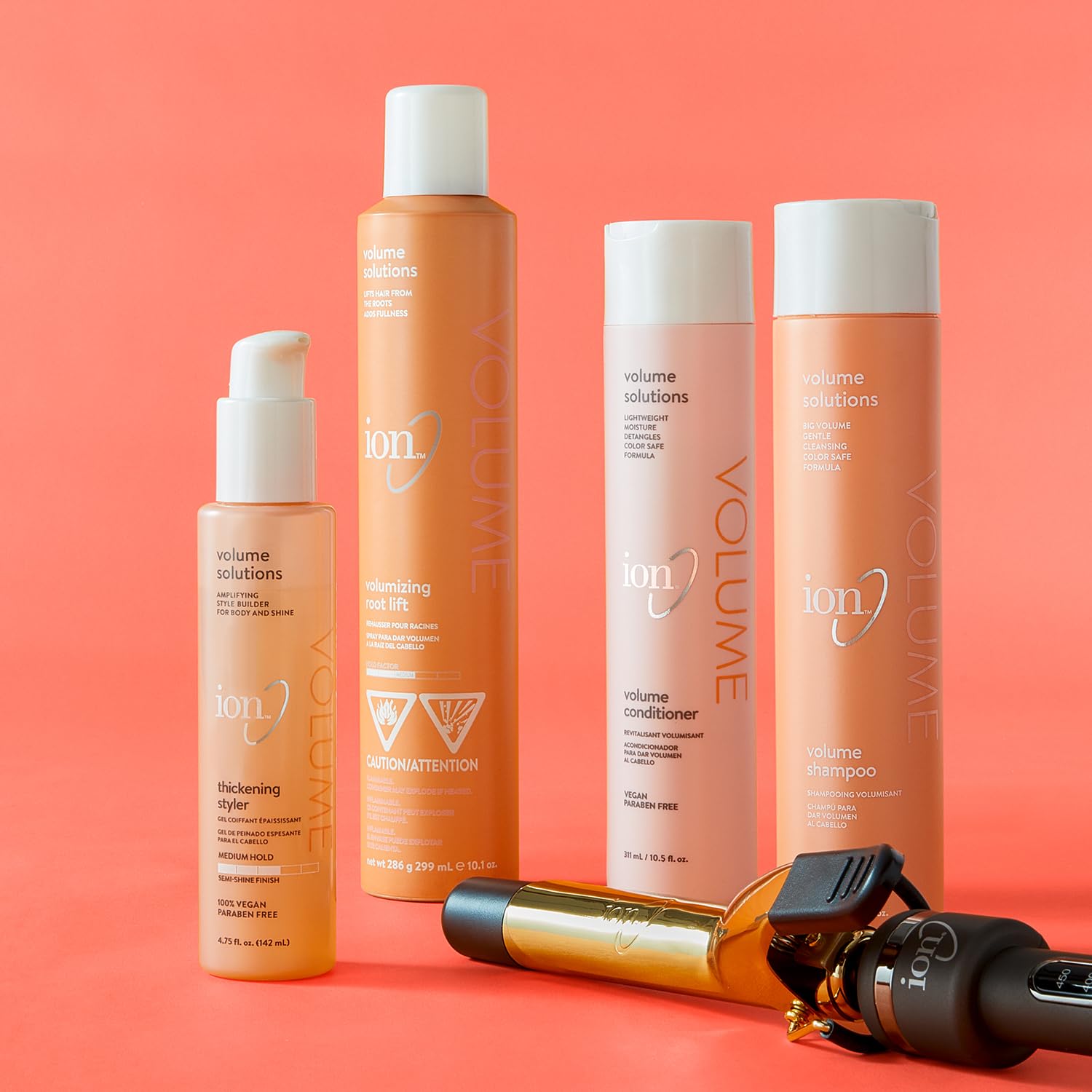 ion Thickening Styler vegan-closeup packaging highlights vegan formula