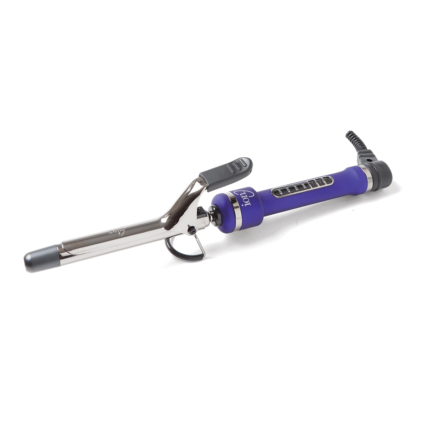 Ion Titanium Pro Curling Iron heats up to 450°F for lasting curls and shine.
