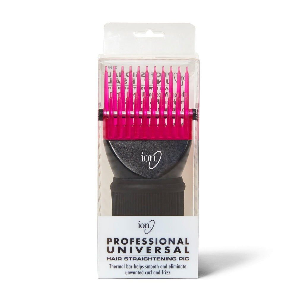 Ion Universal Hair Straightening Pic Attachment heat bar demonstrates heat retention during styling