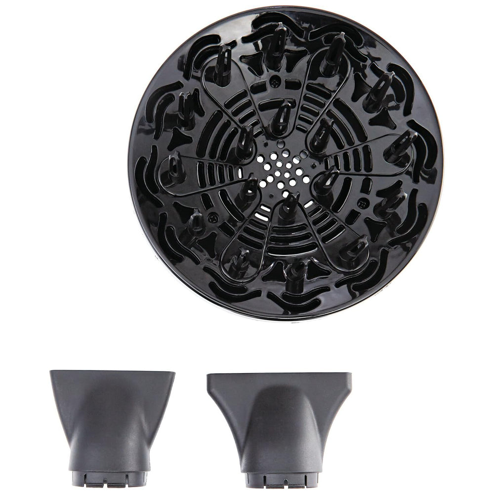 Ion Whisper Quiet Lite dryer nozzle area demonstrates cool shot feature for setting style.