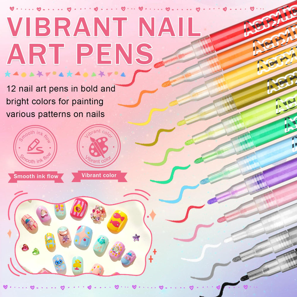 IONSGAKO nail art pens display color variety ideal for patterns and details.