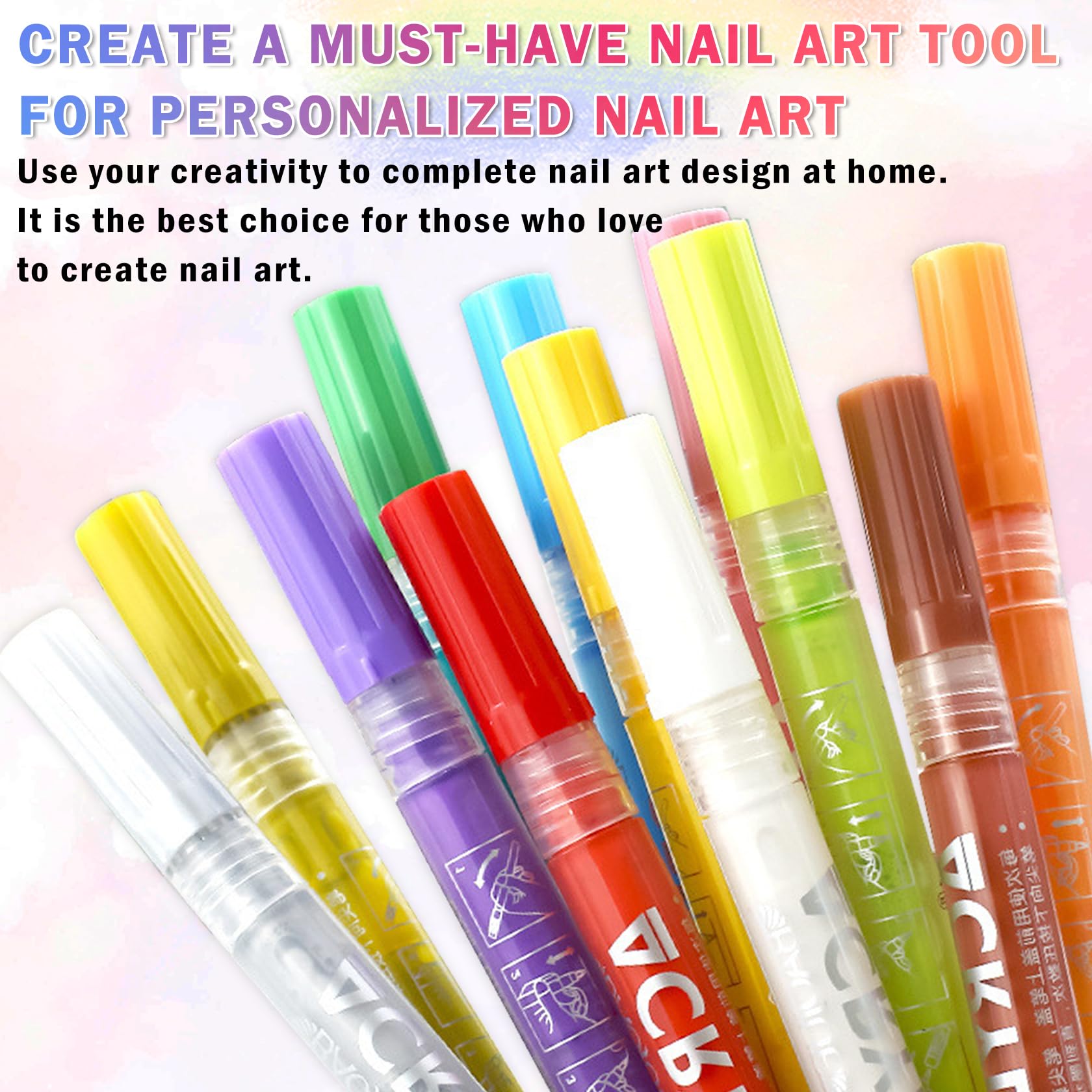 IONSGAKO easy-use nail art pens shake-before-use for smooth coverage