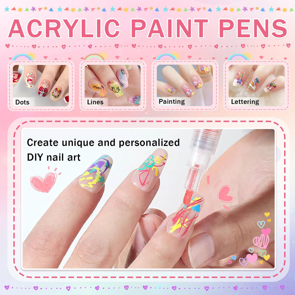 IONSGAKO fine tip 1mm pen enables precise outlining on nails.