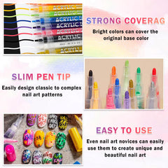 IONSGAKO nail art pens quick-dry finish enables fast, mess-free decorating