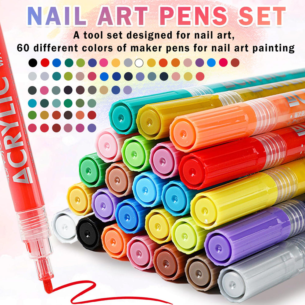 IONSGAKO nail art pens close-up showcasing quick-dry pigments for crisp lines