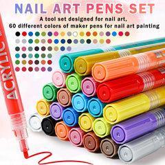 IONSGAKO nail art pens close-up showcasing quick-dry pigments for crisp lines