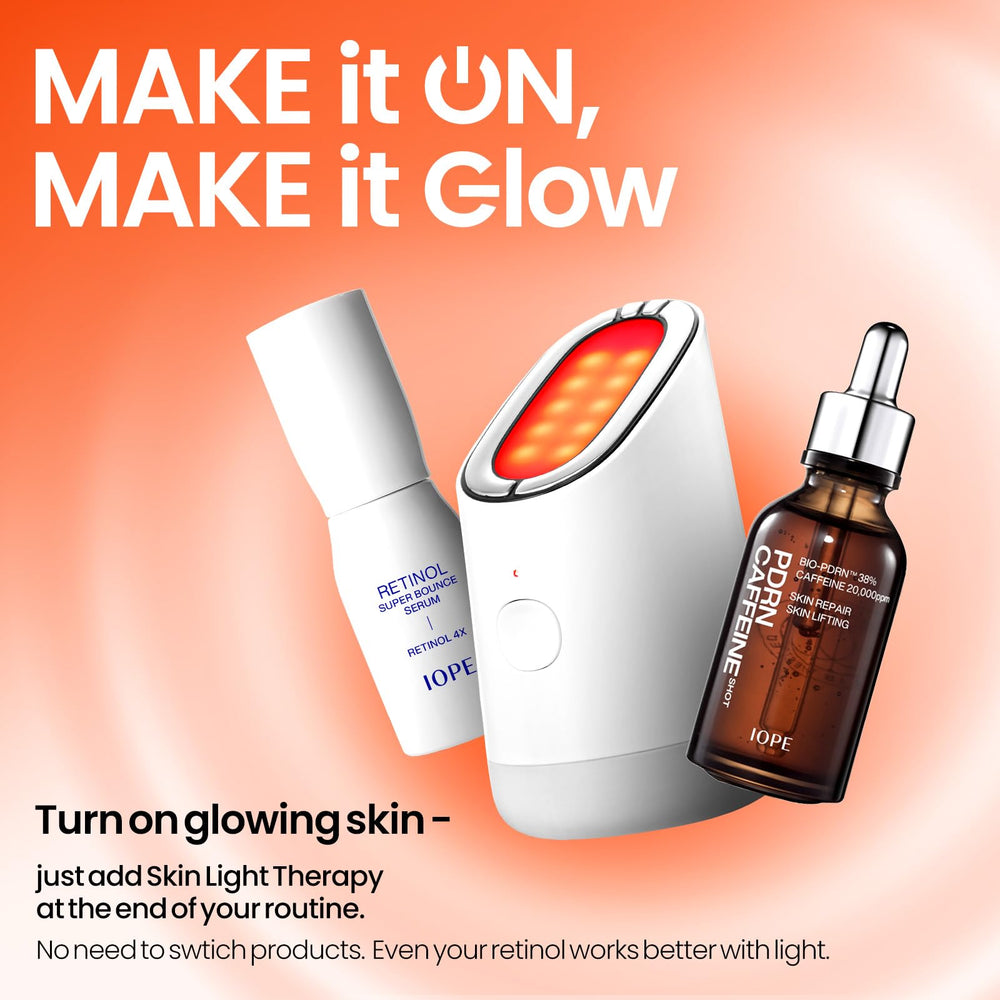 IOPE Gluta Vitamin C Serum box packaging emphasizing antioxidant benefits.