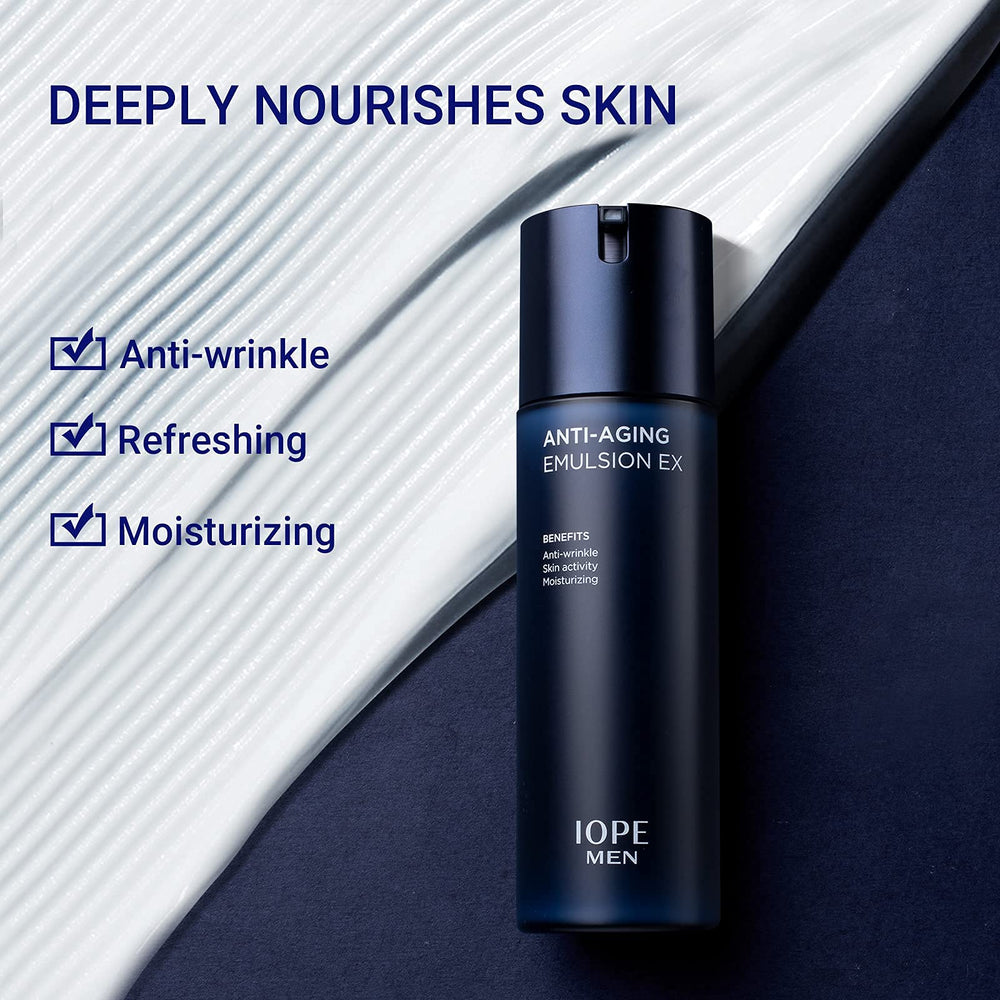 IOPE MEN BIO niacinamide-boosted formula supports even tone and hydration