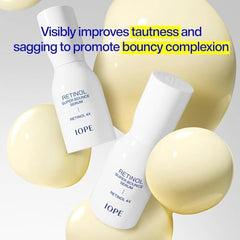 IOPE Retinol Super Bounce Serum texture close-up shows smooth, fast absorption