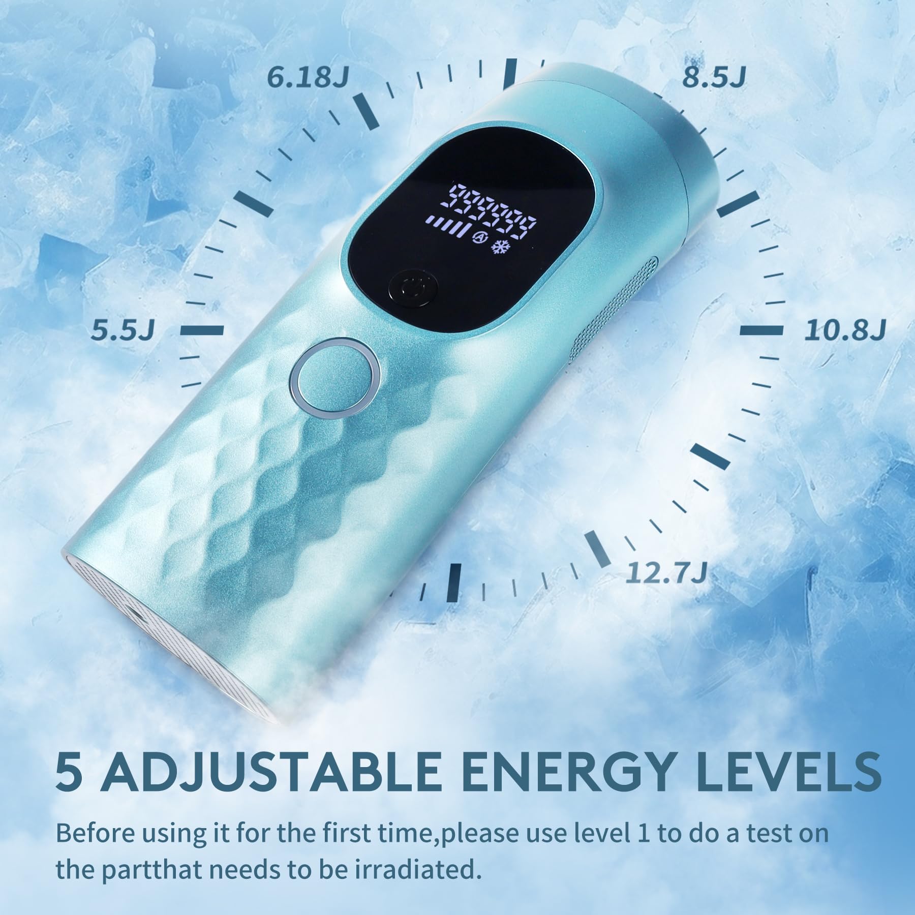 Iouniya ice cooling technology close-up shows skin comfort during treatment.