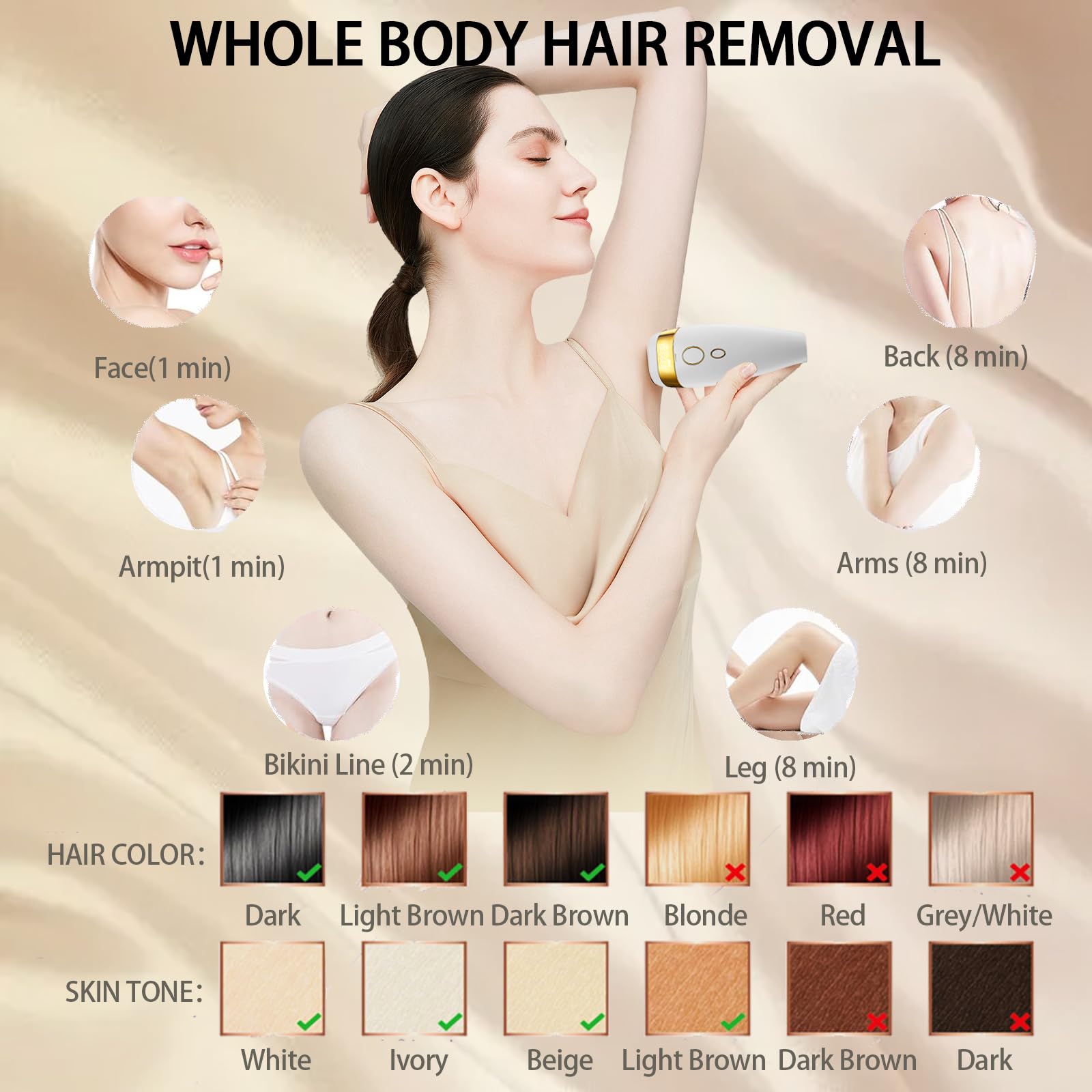Iouniya laser hair removal device side view; ergonomic grip aids precise treatment.
