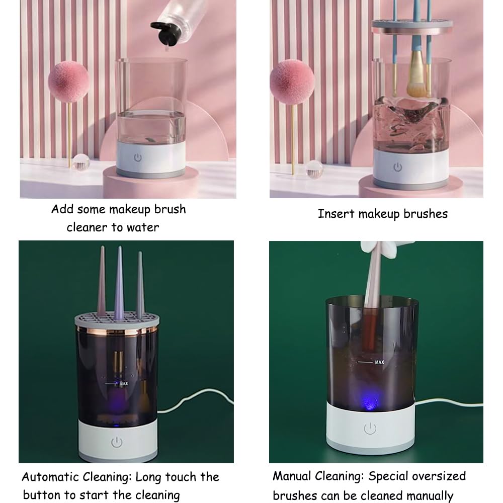 Ipalmay brush cleaner bottom motor demonstrates powerful cleaning action for quick results.