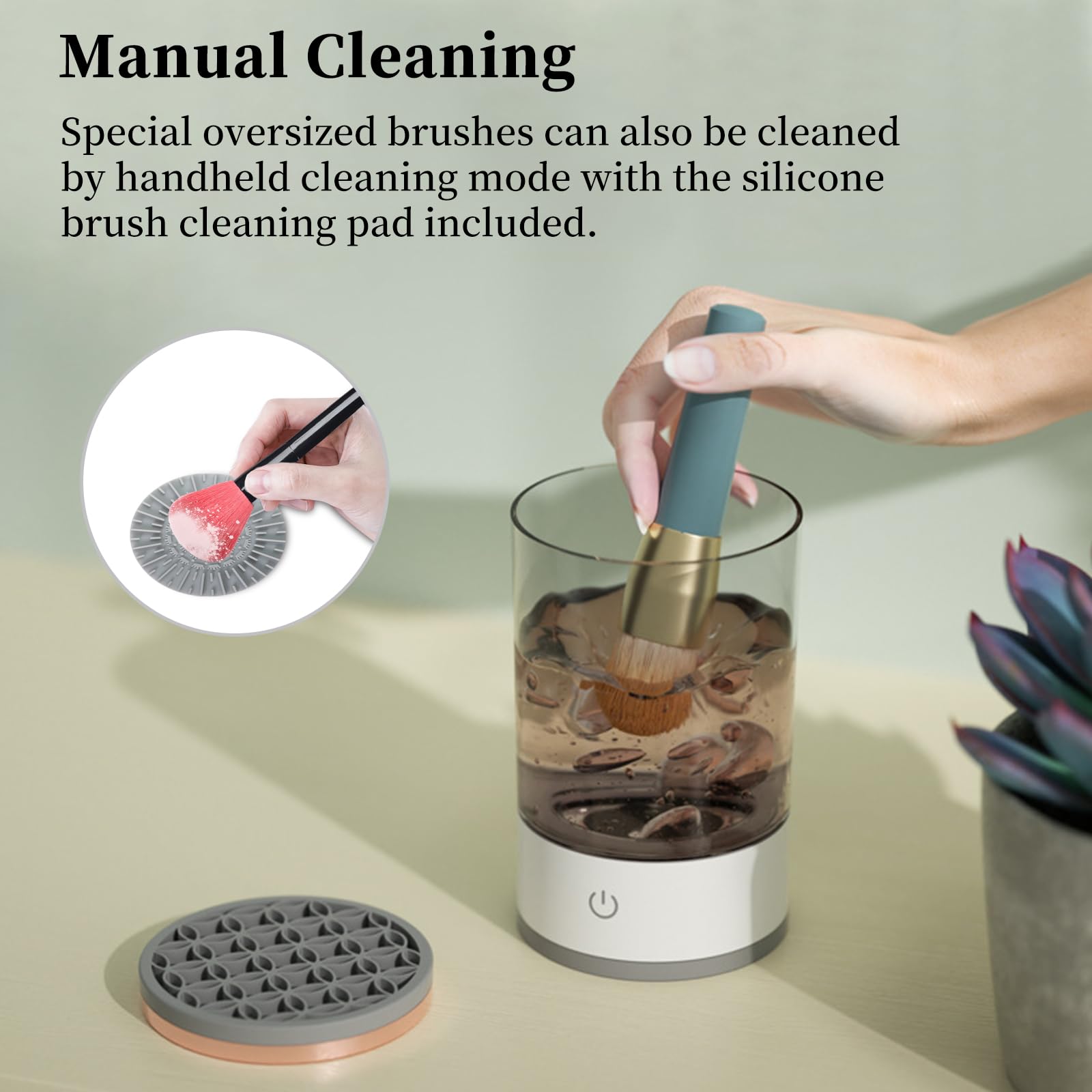 Ipalmay brush cleaner hanging dry top captures air-drying capability for faster prep.