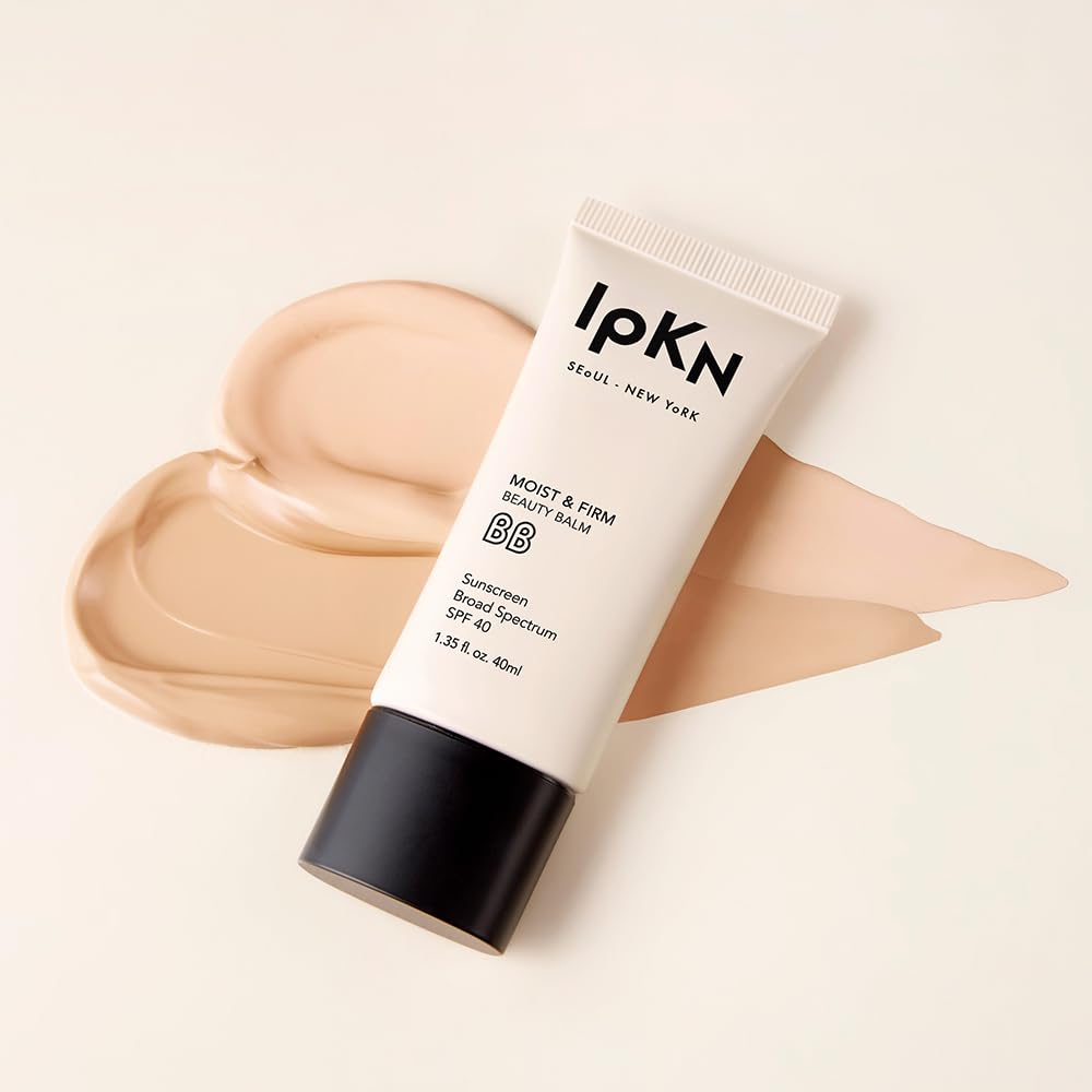 IPKN Moist & Firm BB Cream swatch on skin demonstrates lightweight, non-greasy wear.