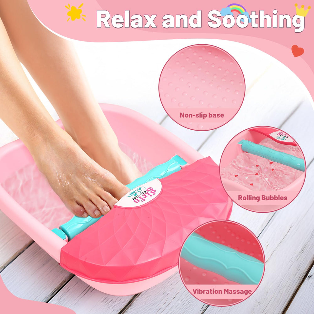 IPOOLTENG Kids Foot Spa Kit small-size design fits little feet for easy storage.