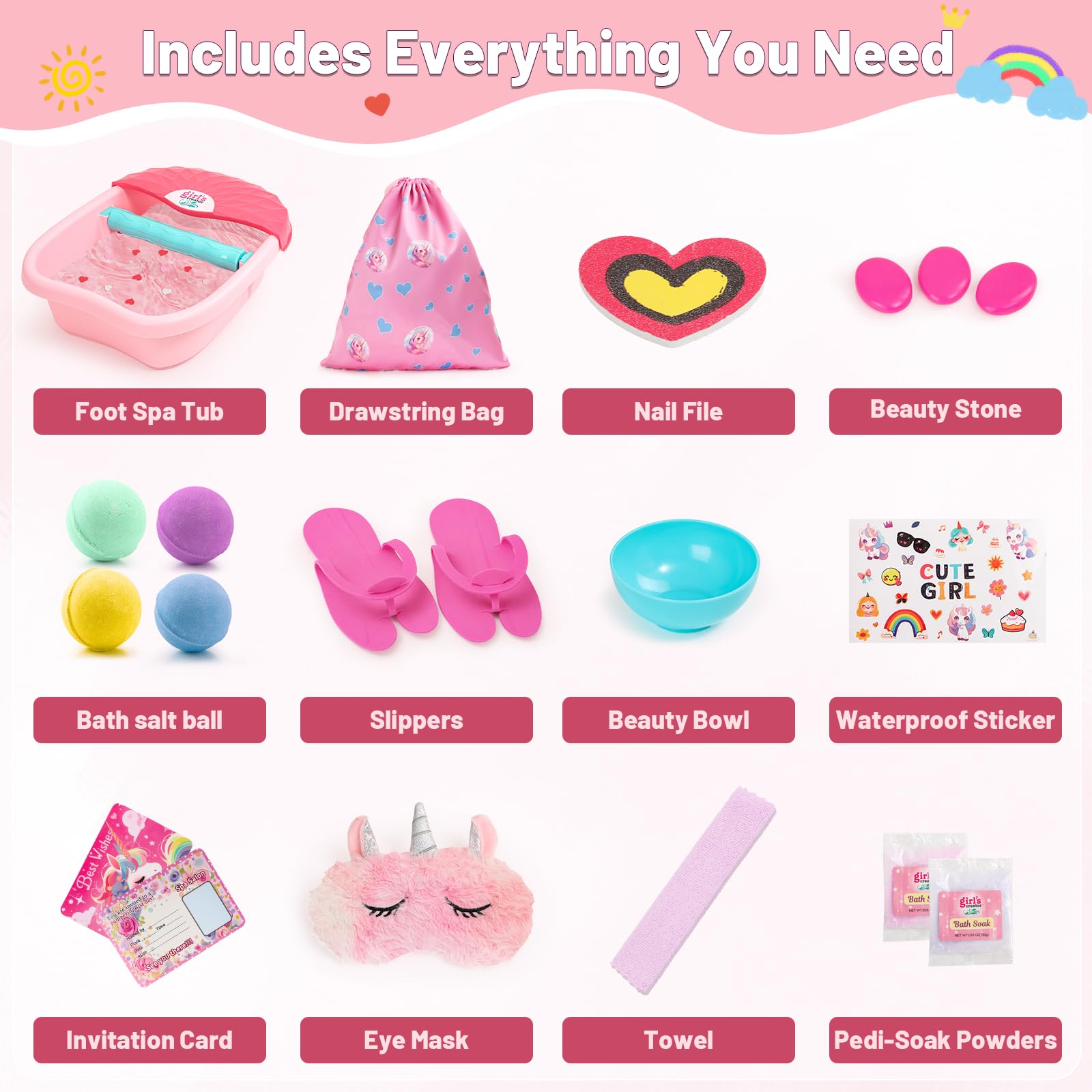 IPOOLTENG Kids Foot Spa Kit vibration massage enhances soothing bubbles during at-home spa play.