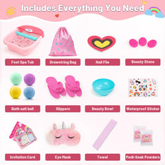 IPOOLTENG Kids Foot Spa Kit vibration massage enhances soothing bubbles during at-home spa play.