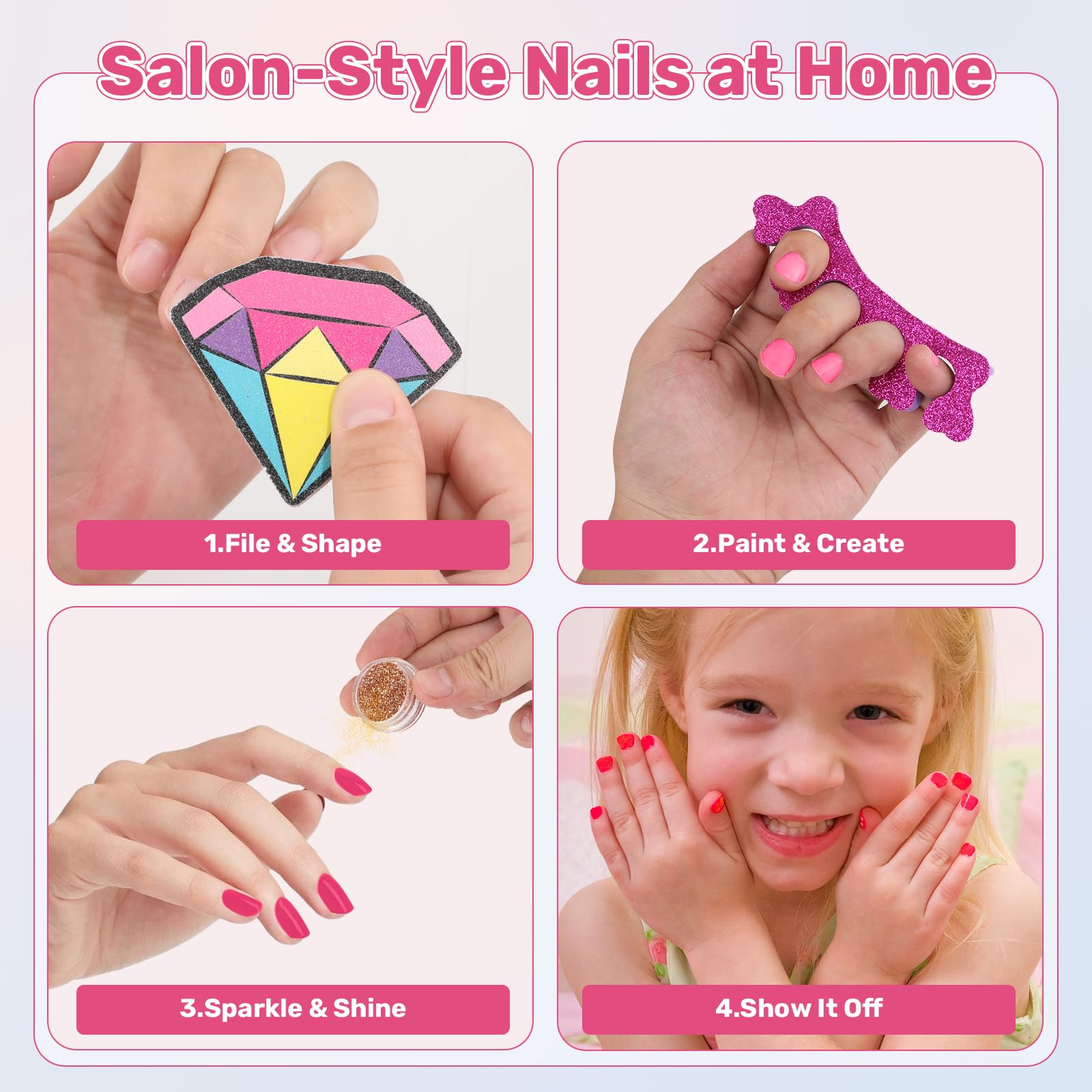 IPOOLTENG Nail stickers and polish offer quick mess-free manicures.