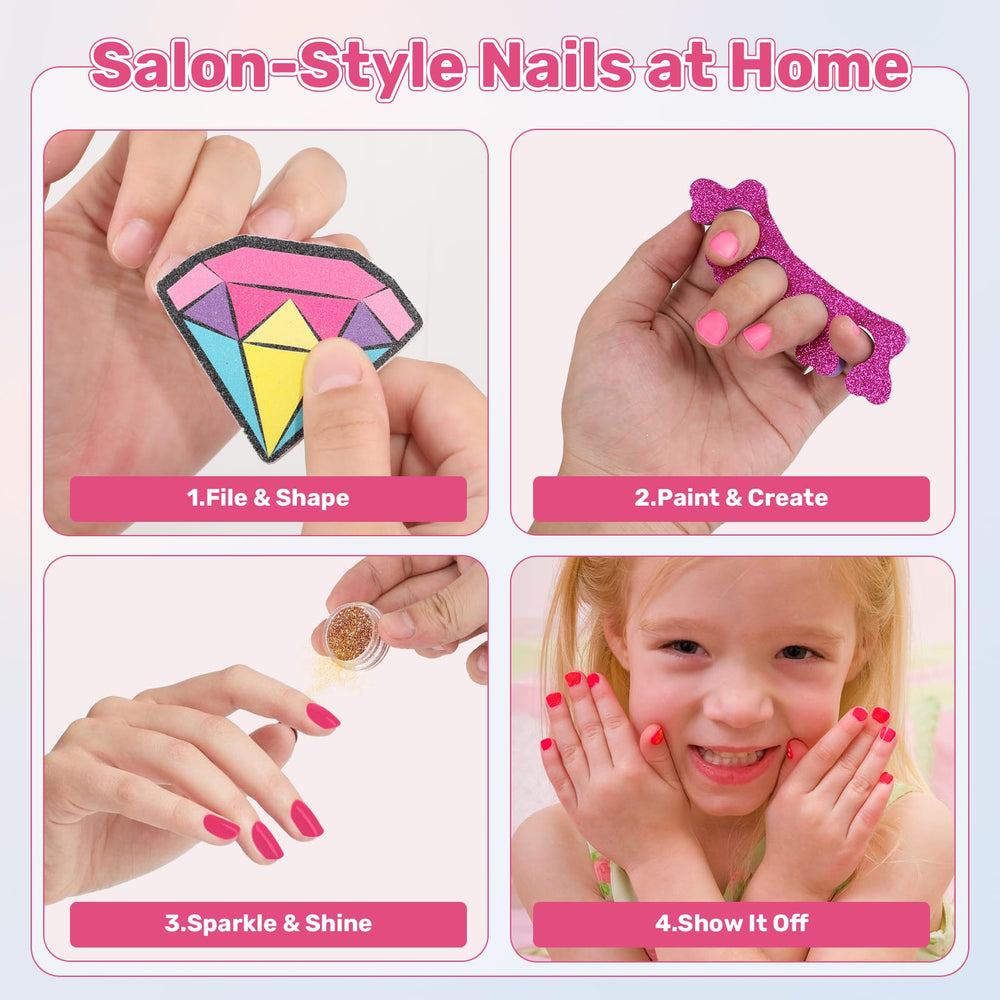 IPOOLTENG Nail stickers and polish offer quick mess-free manicures.