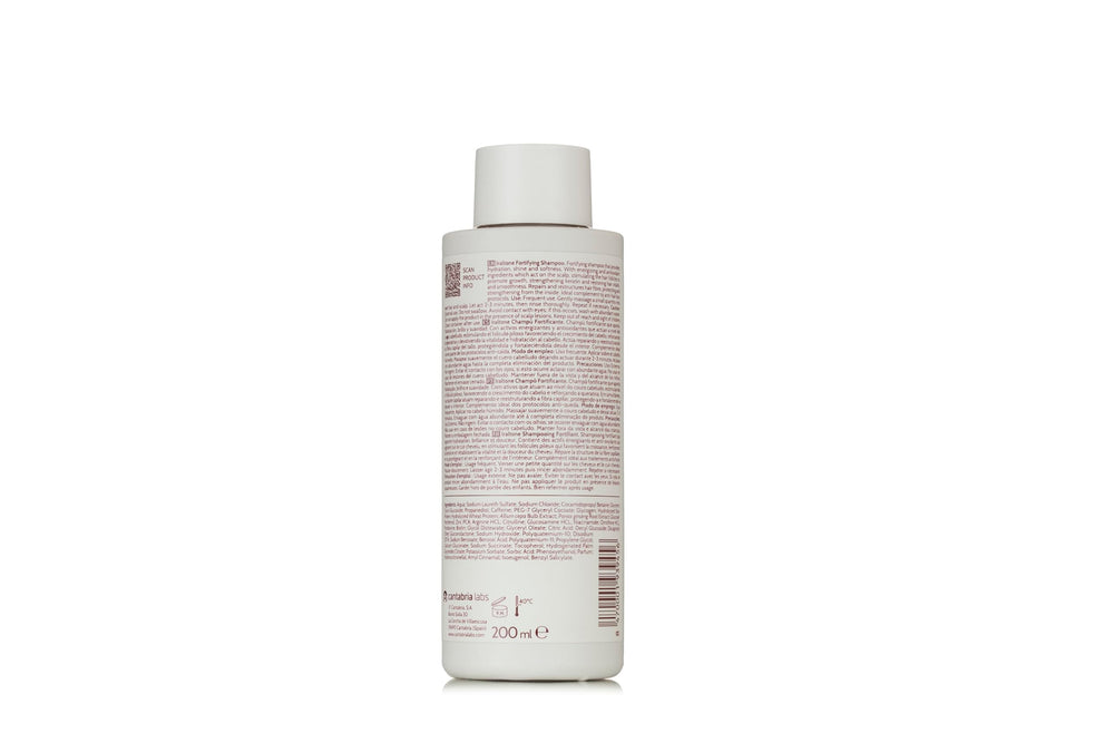 IRALTONE Fortifying Shampoo bottle side view highlighting premium hair protection