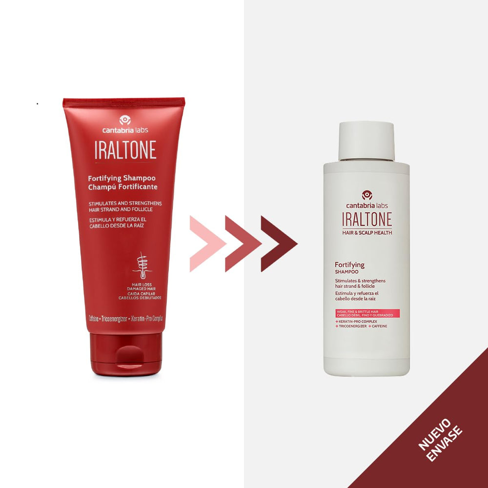 IRALTONE Fortifying Shampoo hair fiber detail suggesting strengthened strands after use