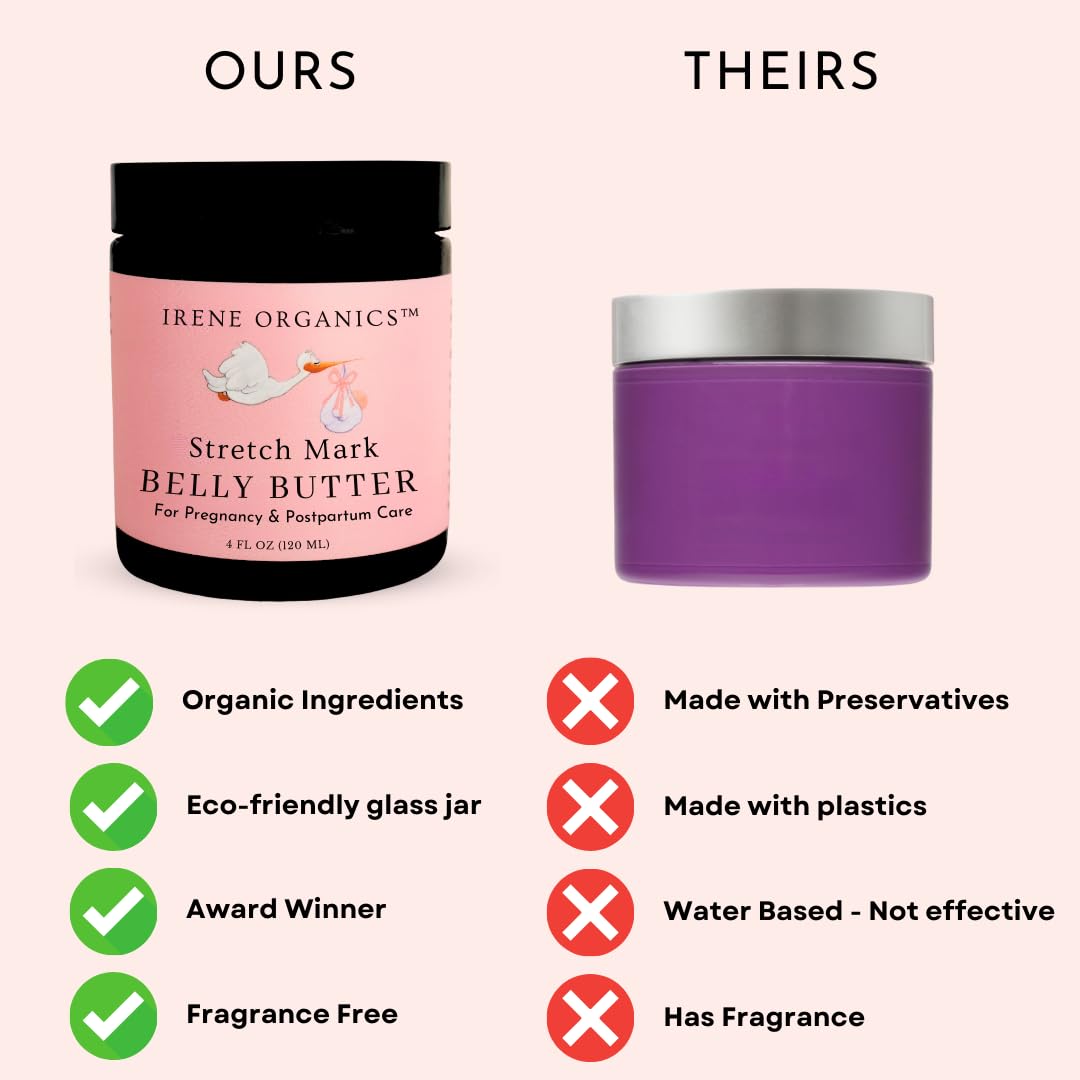 Irene Organics award-winning-brand on shelf signaling trusted postpartum skincare.