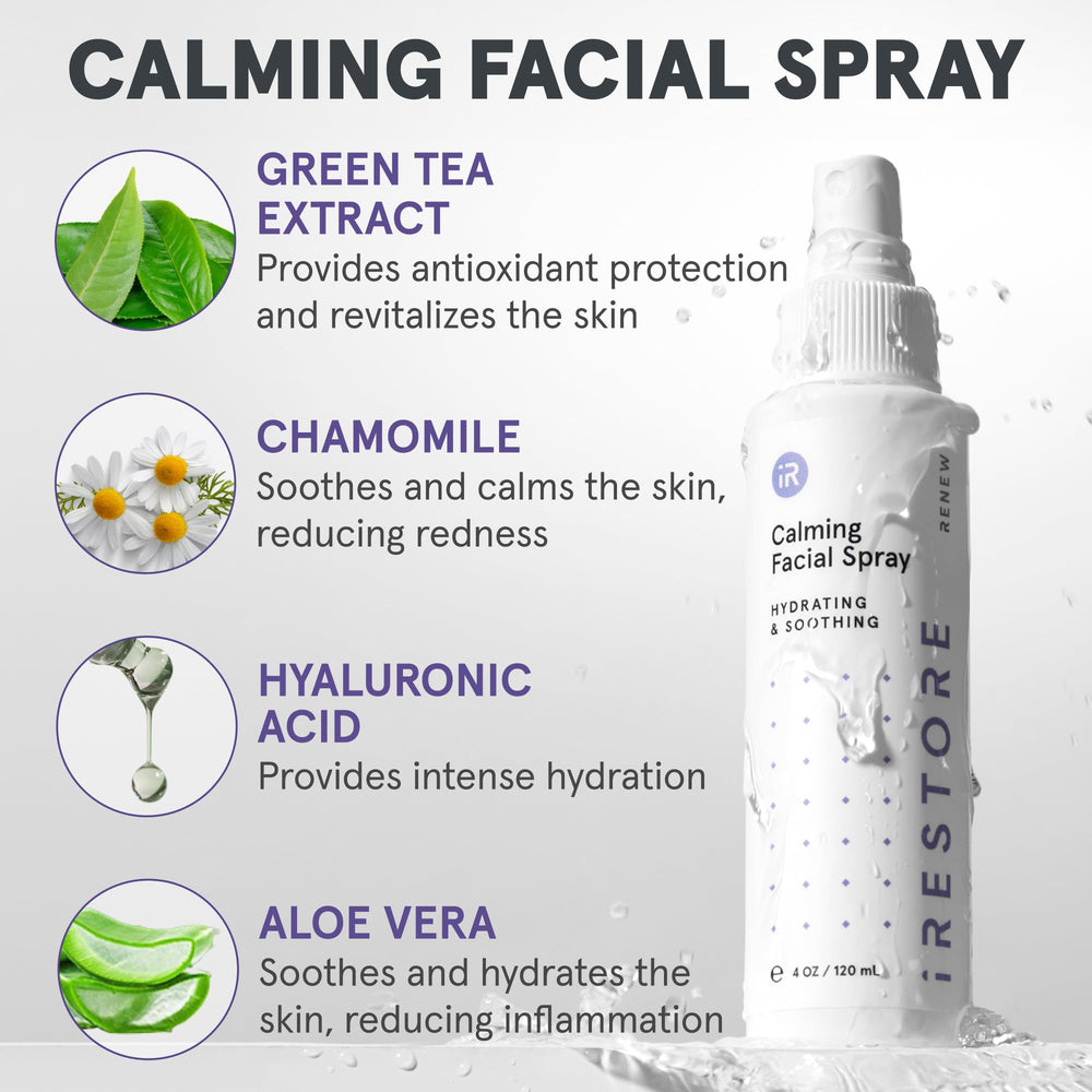 iRestore Chamomile Soothing calms sensitive skin during routine