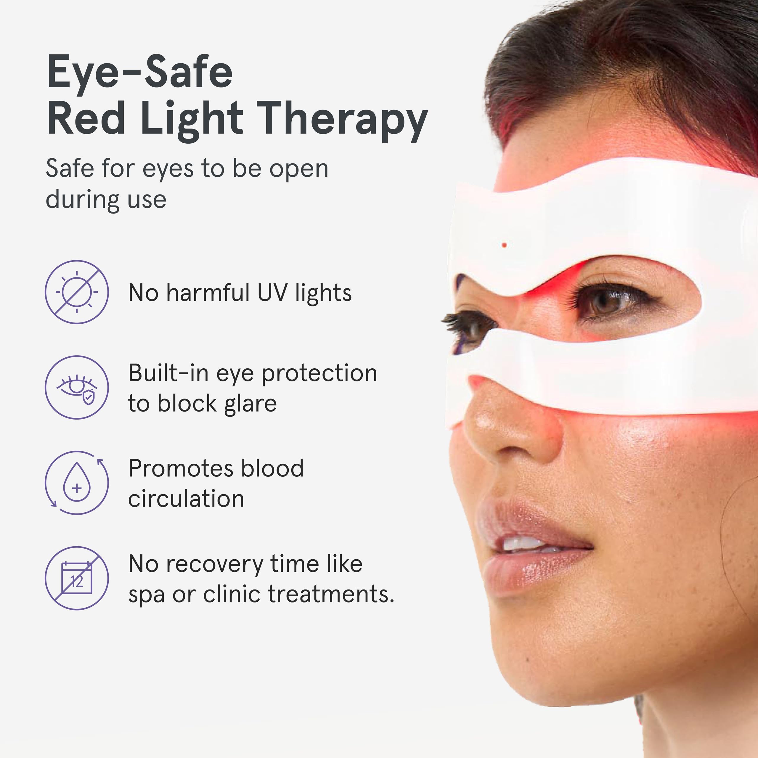 iRestore eye mask cordless design from the side for hands-free use