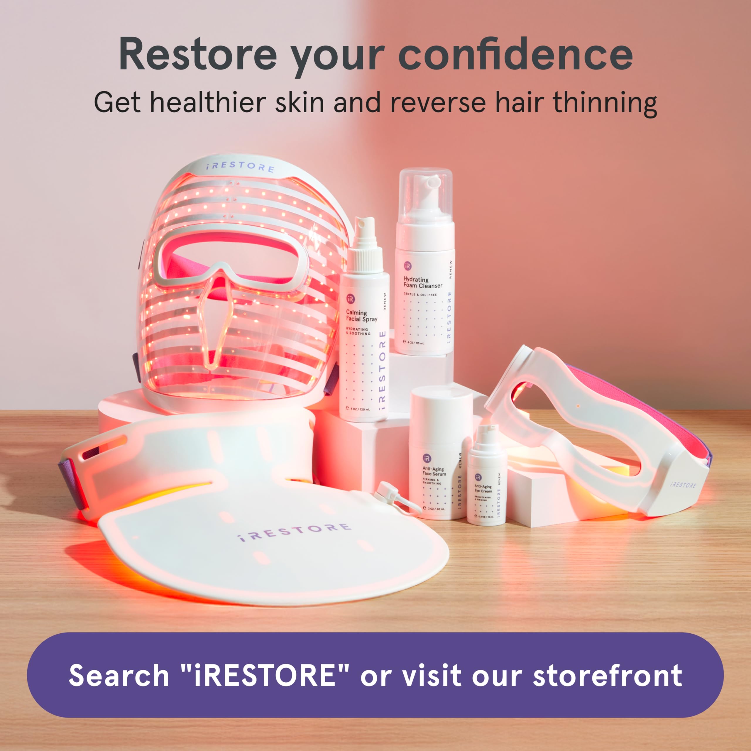 iRestore eye mask in a cozy bedroom vibe supports routine relaxation