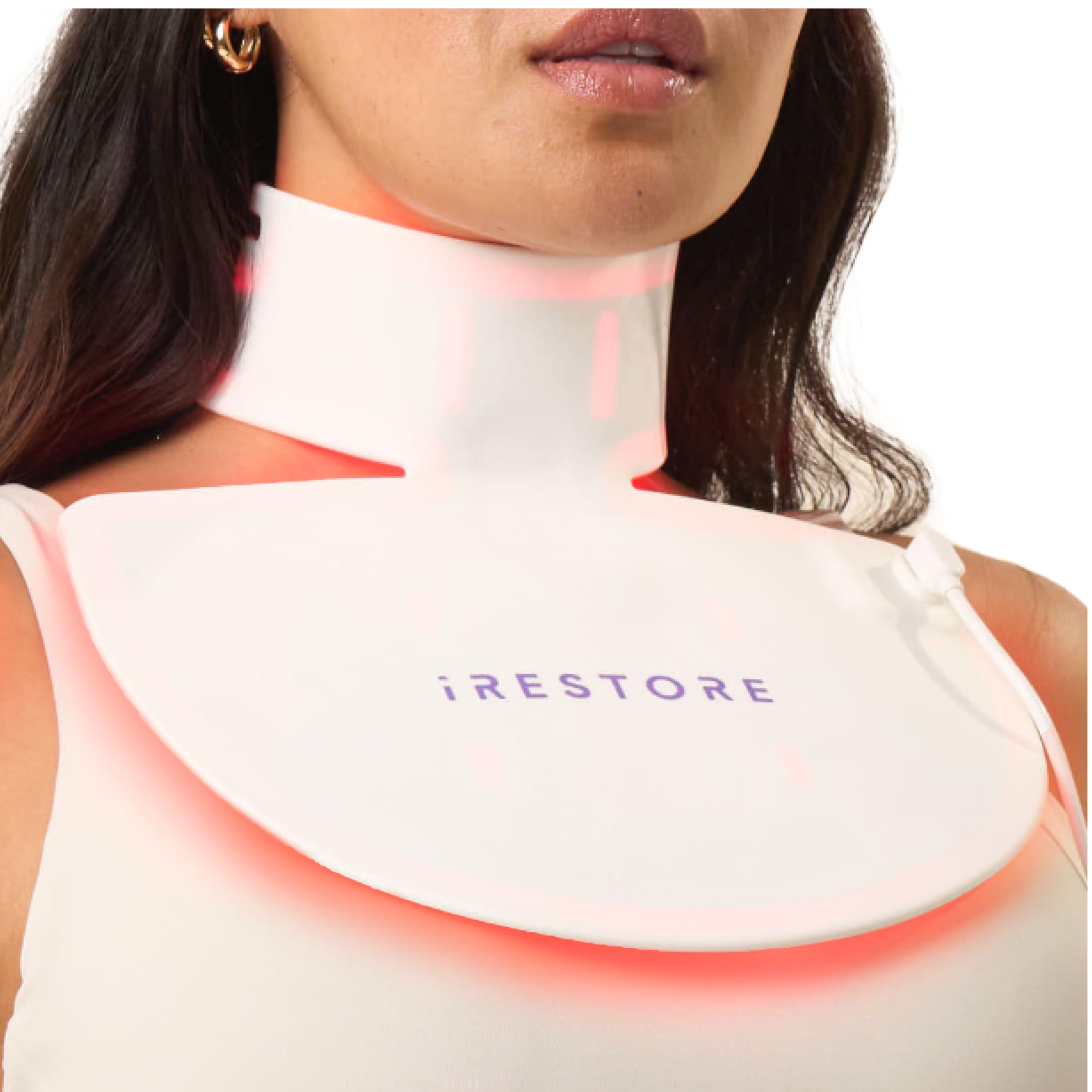 iRestore Illumina neck and chest mask closeup for at-home LED therapy and targeted coverage