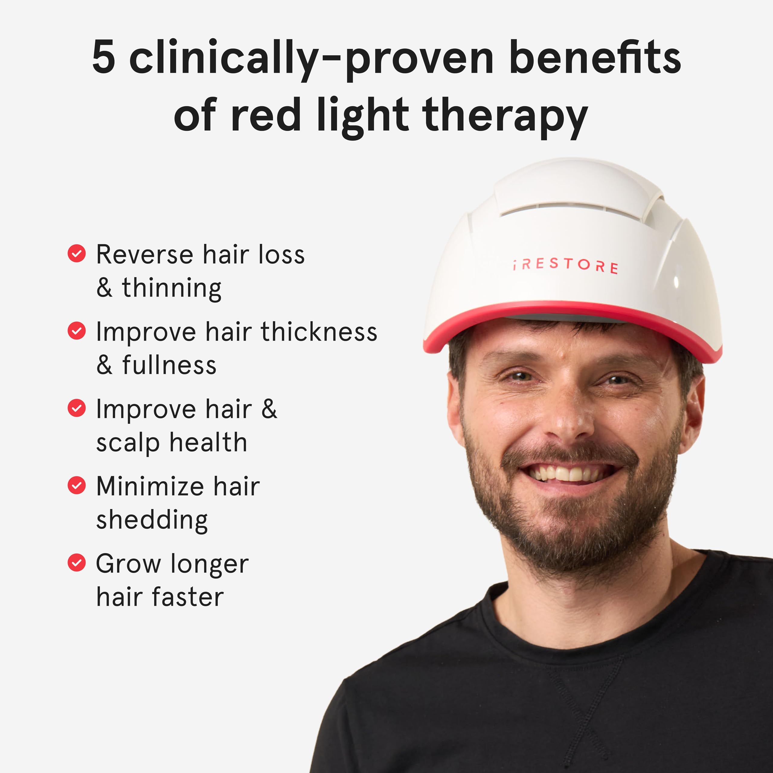 iRestore Pro crown and hairline coverage targets thinning zones on the scalp.