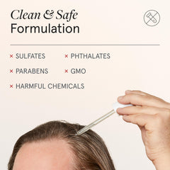iRestore Scalp Serum texture close-up shows lightweight, non-irritating application.